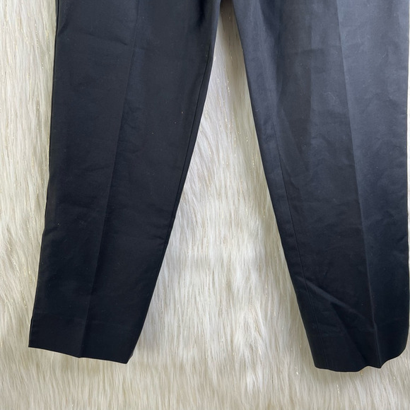 Lafayette 148 New York Womens Cropped Pants Black Mid Rise Flat Front 4 - Picture 3 of 8